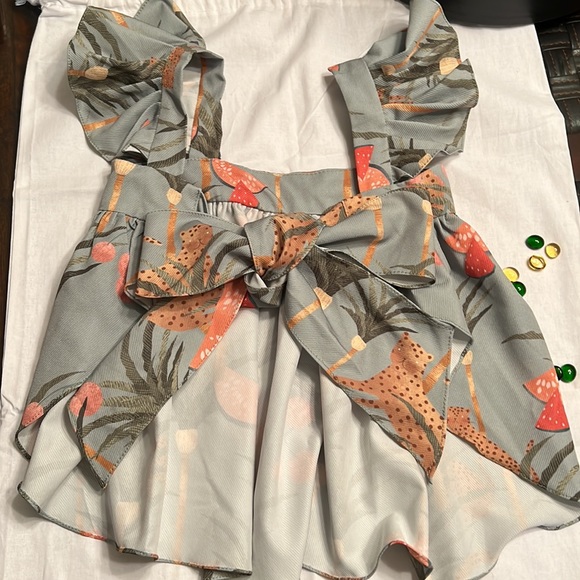 Baby girl popelin dress with bloomers - Picture 4 of 8